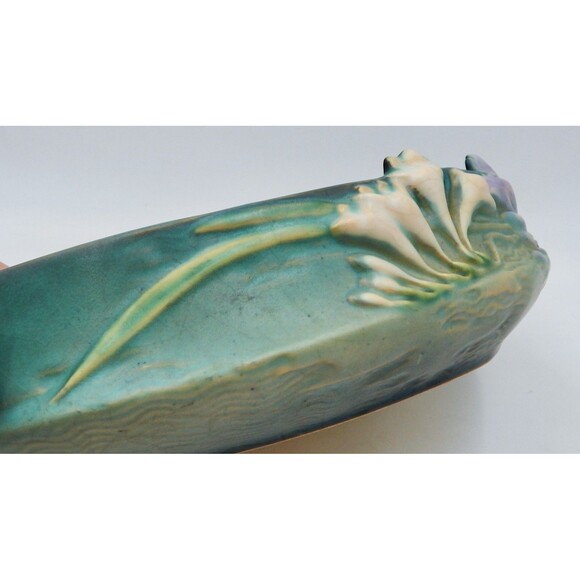Roseville FREESIA Green 1945 Vintage Art Pottery Ceramic Console Bowl 466-10 - Picture 13 of 15